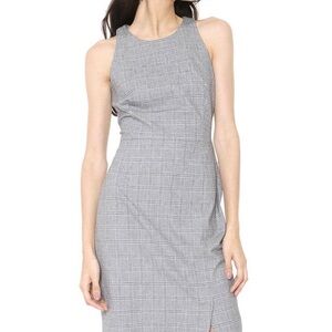 Banana Republic Gray Plaid Midi Dress